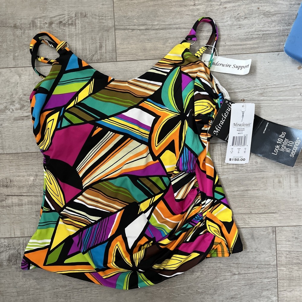 MIRACLESUIT NWT Carlisle Underwire Tankini Top Size 14 NWT - Picture 1 of 3
